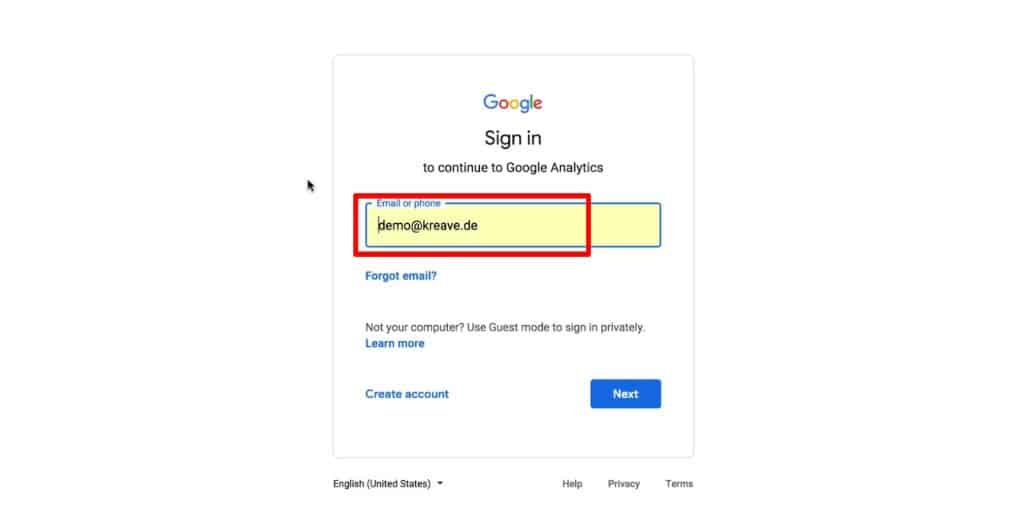 Sign in to Google Tag Manager using your Email